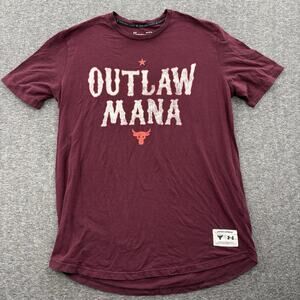 Under Armour Project Rock T-Shirt Mens Size L Burgundy The Iron Paradise
